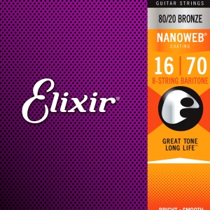 Elixir Nanoweb 80/20 Baritone 16-70 8 String