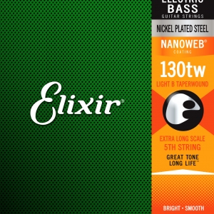 Elixir 15433 Nanoweb Single Bass Medium B .130TW XLong