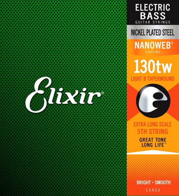 Elixir 15433 Nanoweb Single Bass Medium B .130TW XLong