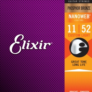 Elixir Nanoweb Phosphor Bronze Custom Light 11-52