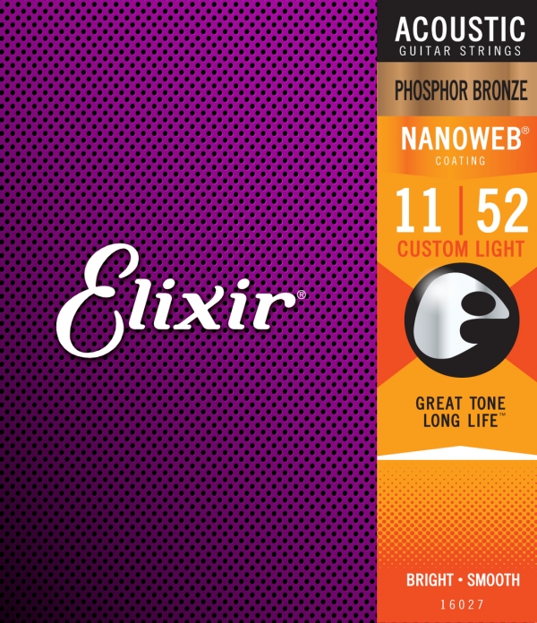 Elixir Nanoweb Phosphor Bronze Custom Light 11-52