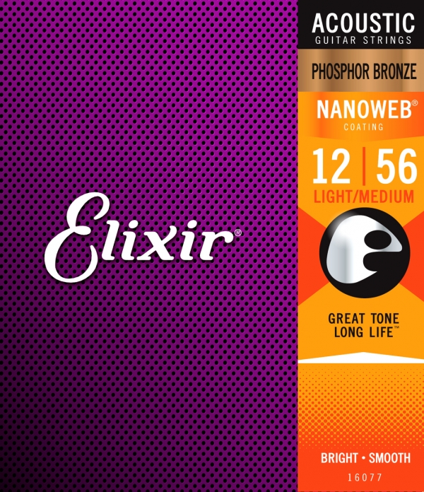 Elixir Nanoweb Phosphor Bronze Light-Med 12-56