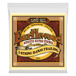 Earthwood 5-String Banjo Frailing Loop End 80/20 Bronze Acoustic Guitar Strings - 10-24 Gauge