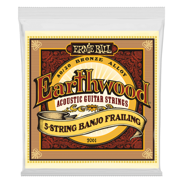 Earthwood 5-String Banjo Frailing Loop End 80/20 Bronze Acoustic Guitar Strings - 10-24 Gauge