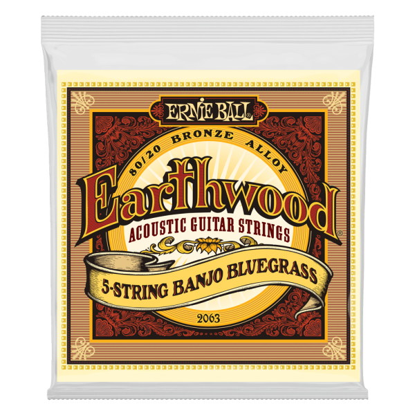Earthwood 5-String Banjo Bluegrass Loop End 80/20 Bronze Acoustic Guitar Strings - 9-20 Gauge