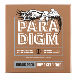 Paradigm Light Phosphor Bronze Acoustic Guitar Strings - 11-52 Gauge 3 Pack