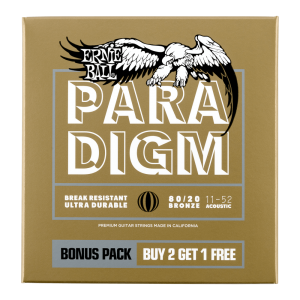 Paradigm Light 80/20 Bronze Acoustic Guitar Strings - 11-52 Gauge 3 Pack