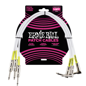 1.5' Straight / Angle Patch Cable 3-pack - White
