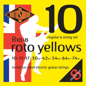 Rotosound R108 Roto Yellows 8 Strings Electric String Set 10-74