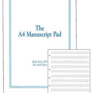 MANUSCRIPT PAD RECYCLED A4 50PP 12 STAVE
