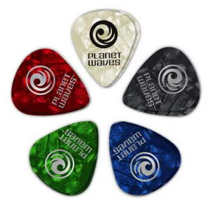 D'Addario Assorted Pearl Celluloid Guitar Picks, 10 pack, 1.25mm