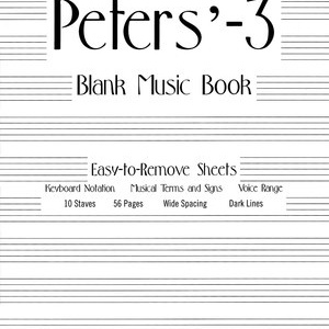 PETERS 3 BLANK MUSIC BOOK (WHITE)