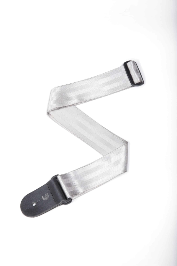 D'Addario Seat Belt Guitar Strap,  Silver