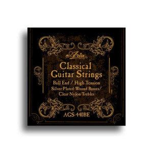 Aria Classical Nylon/Silver Ball End String Set High Tension