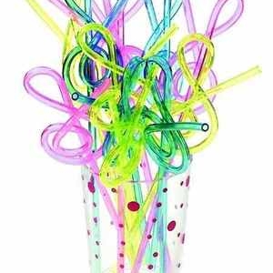 PLASTIC STRAWS ASSTD COLOURS G CLEF PACK OF 12