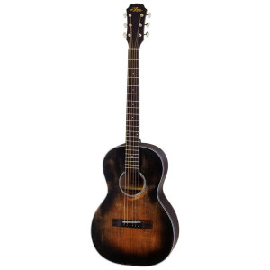 Aria Delta Players Series Parlour Acoustic Guitar Muddy Brown Finish