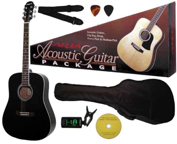 Aria Prodigy Series Acoustic Guitar Package Black
