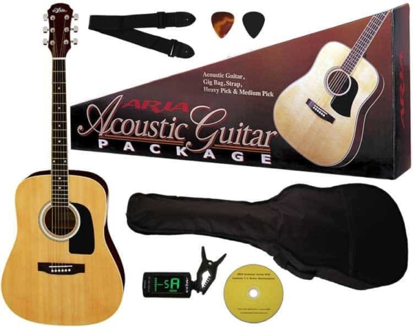 Aria Prodigy Series Acoustic Guitar Package Natural