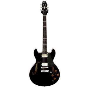 Aria TA-CLASSIC Semi-Hollow Electric Guitar Black Gloss