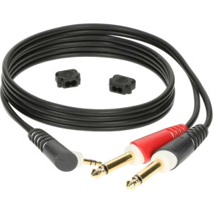 Y-Cable 3m Angled Stereo Mini Jack to 2 x Male 1/4" Jacks