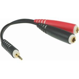 Y-Cable 20cm Straight Stereo Mini Jack to 2 x Female 1/4"