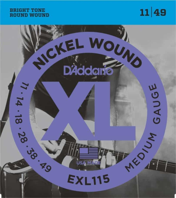 D'Addario EXL115 Nickel Wound Electric Guitar Strings, 11-49