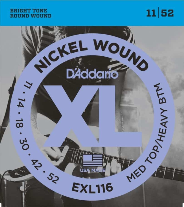 D'Addario EXL116 Nickel Wound Electric Guitar Strings, 11-52