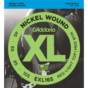 D'Addario EXL165 Nickel Wound Bass Guitar Strings, 45-105, Long Scale