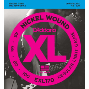D'Addario EXL170 Nickel Wound Bass Guitar Strings, 45-100, Long Scale
