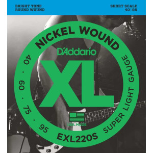 D'Addario EXL220S Nickel Wound Bass Guitar Strings, 40-95, Short  Scale