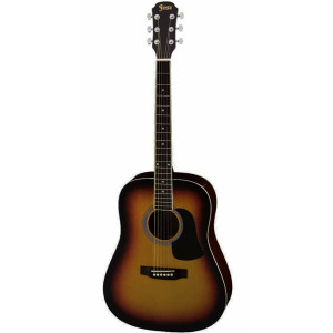 Aria Fiesta Series Dreadnought Acoustic Guitar Brown Sunburst