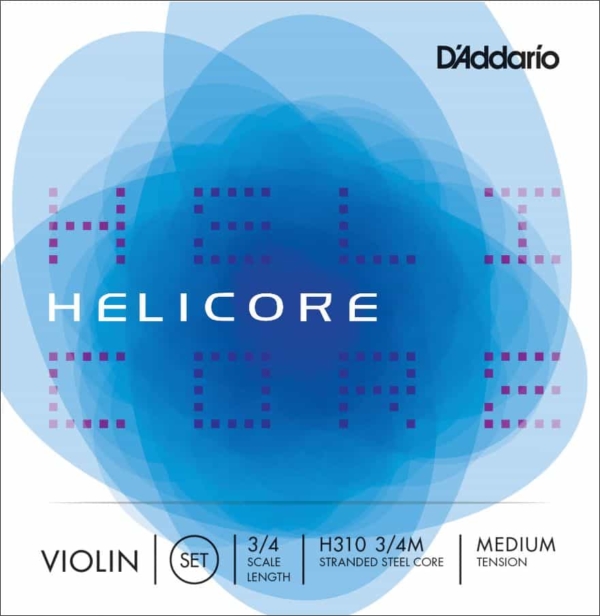 D'Addario Helicore Violin String Set 3/4 Size
