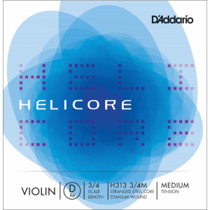 D'Addario Helicore Violin Single 'D' 3/4 Size