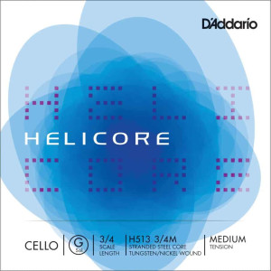 D'Addario Helicore Cello Single 'G' 3/4 Size