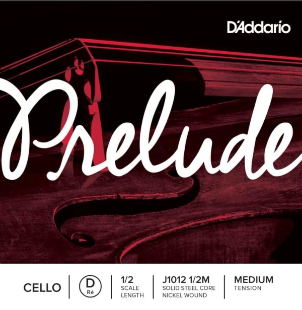 D'Addario Prelude Cello Single 'D' 1/2 Size