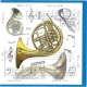 NOTELETS - FRENCH HORN DESIGN (PACK OF 5)