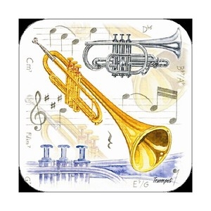 TRUMPET COASTERS PACK OF 4