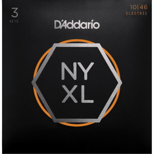 D'Addario NYXL1046-3P Nickel Wound Electric Guitar Strings, 10-46, 3 Sets