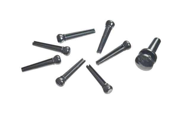 Planet Waves Injected Molded Bridge Pins w End Pin, Set of 7, Black
