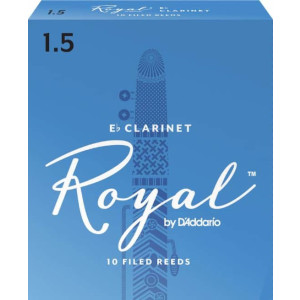 Rico Royal Eb Soprano Clarinet Reeds, Strength 1.5, 10-pack