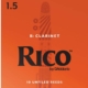 Rico Bb Clarinet Reeds, Strength 1.5, 10-pack