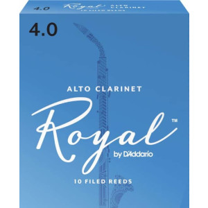 Rico Royal Alto Clarinet Reeds, Strength 4.0, 10-pack