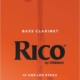 Rico Bass Clarinet Reeds, Strength 2.0, 10-pack
