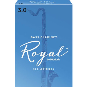 Rico Royal Bass Clarinet Reeds, Strength 3.0, 10-pack