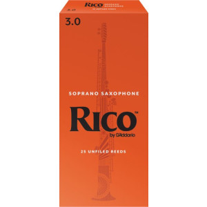Rico Soprano Sax Reeds, Strength 3.0, 25-pack