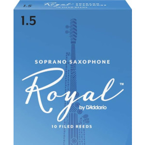 Rico Royal Soprano Sax Reeds, Strength 1.5, 10-pack