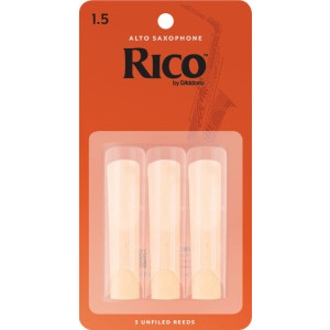 Rico Alto Sax Reeds, Strength 1.5, 3-pack