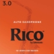 Rico Alto Sax Reeds, Strength 3.0, 10-pack