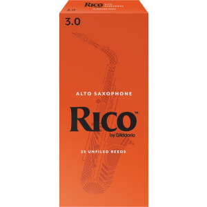 Rico Alto Sax Reeds, Strength 3.0, 25-pack