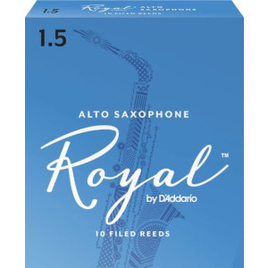 Rico Royal Alto Sax Reeds, Strength 1.5, 10-pack